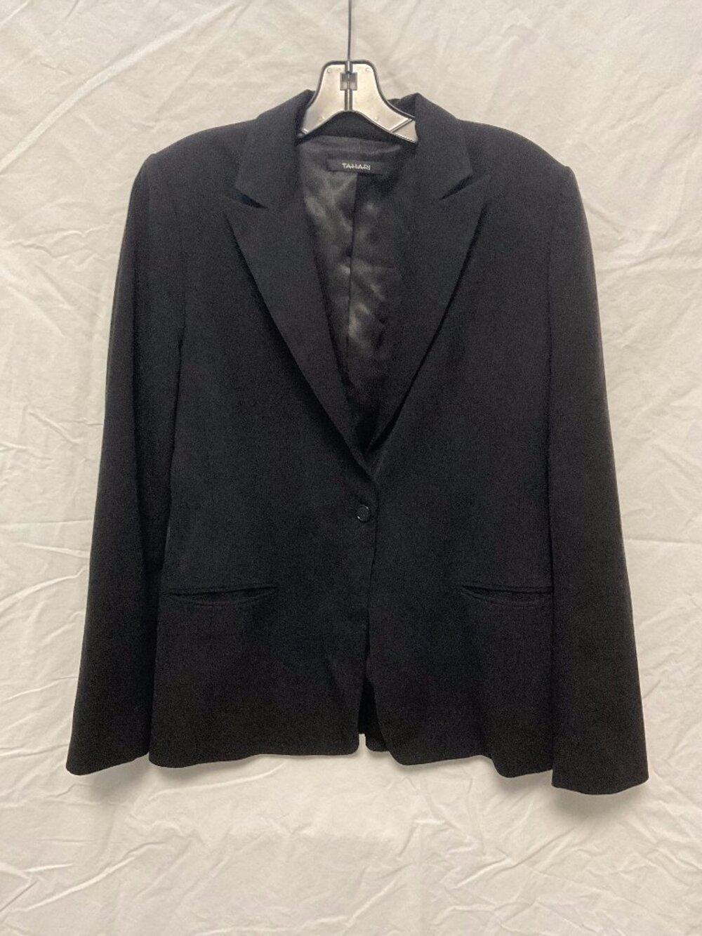 Tahari Black One Button Blazer Size L